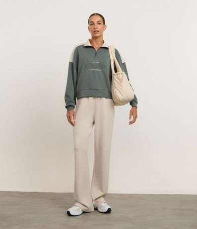 Buzo Deportivo Cuello Alto con Cremallera y Estampado Central 2