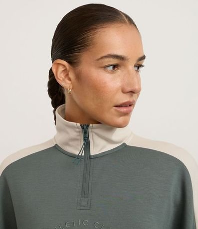 Buzo Deportivo Cuello Alto con Cremallera y Estampado Central 3