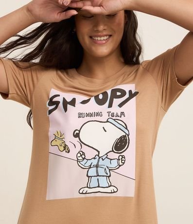 Camisón Corta en Viscosa con Estampa Snoopy 2