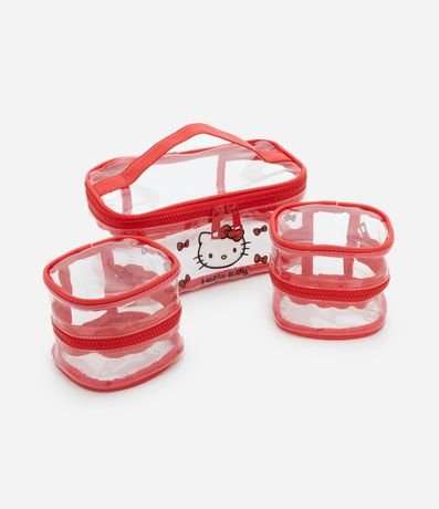 Kit 03 Neceser Transparente con Estampa de Hello Kitty 4
