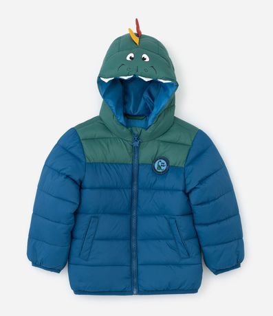 Campera Infantil Puffer con Capucha de Dinosaurio – Talle 1 a 6 años