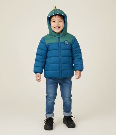 Campera Infantil Puffer con Capucha de Dinosaurio – Talle 1 a 6 años