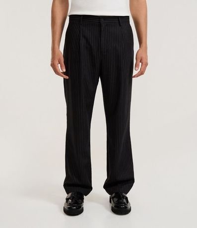 Pantalón Recto de Sastrería en Viscosa con Rayas 2