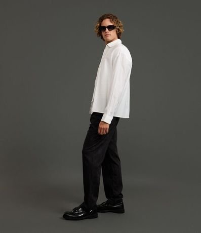 Pantalón Recto de Sastrería en Viscosa con Rayas 6