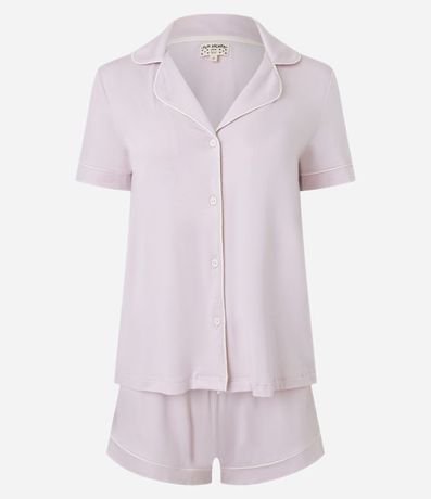 Pijama Short Doll en Viscosa con Bies Contrastante 5