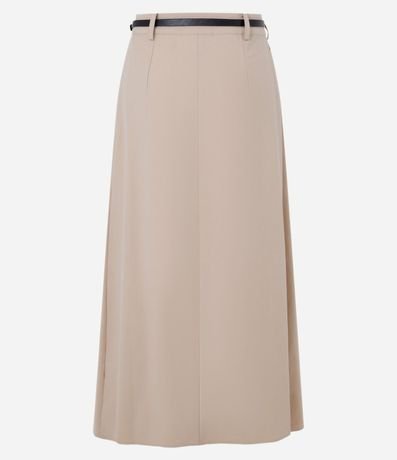 Pollera Midi con Pliegues Delanteros y Cinturón Fino 6