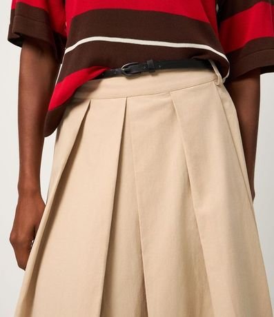 Pollera Midi con Pliegues Delanteros y Cinturón Fino 3