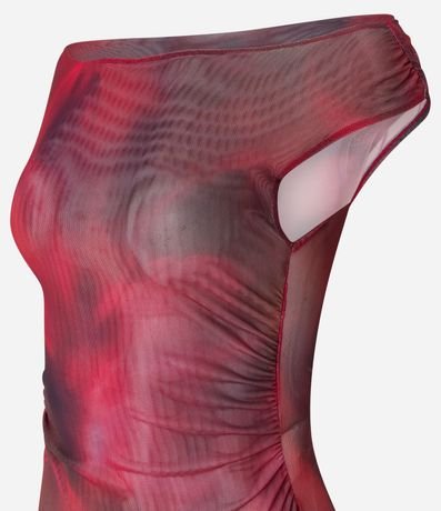 Blusa en Tule Hombro a Hombro con Estampa Abstracta 5