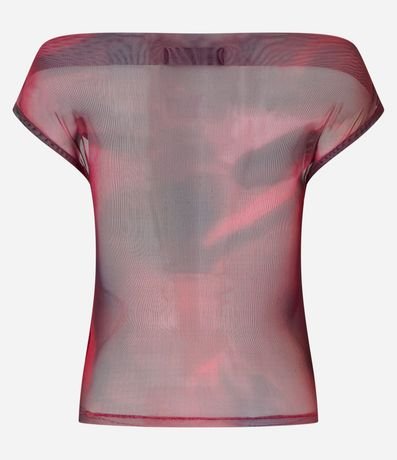 Blusa en Tule Hombro a Hombro con Estampa Abstracta 7