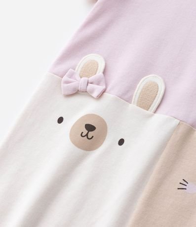 Enterito Infantil con Estampa de Gato y Conejo con Orejitas Aplicadas - Talle RN a 18 Meses 9