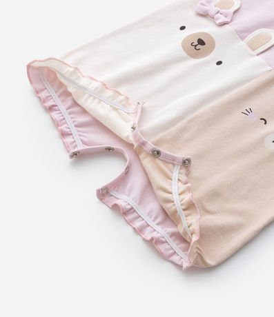 Enterito Infantil con Estampa de Gato y Conejo con Orejitas Aplicadas - Talle RN a 18 Meses 8