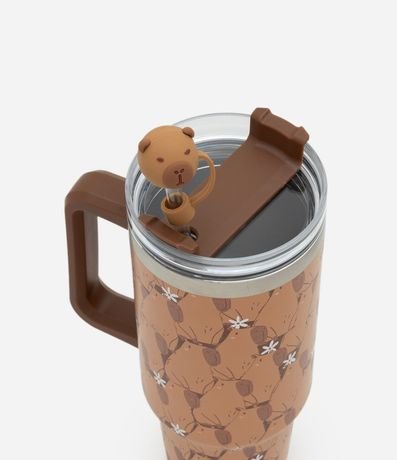 Vaso Térmico con Estampa de Carpincho y Protector de Pajita 2
