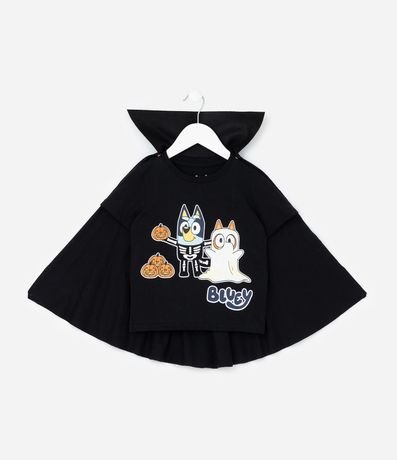 Remera Infantil con Capa Bluey Halloween - Talle 2 a 6 años