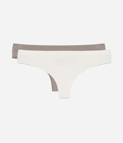 Kit 02 Bombachas Bikini Hilo Seamless Texturizadas