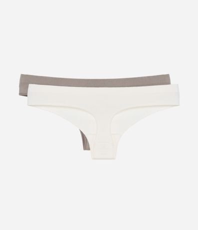 Kit 02 Bombachas Bikini Hilo Seamless Texturizadas 2