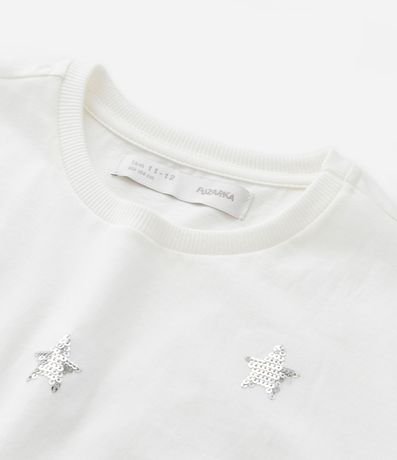 Remera corta Infantil con Bordado Estrellas en Lentejuelas - Talle 5 a 14 años 5