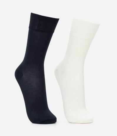 Kit 02 Medias Caña Larga en Poliamida con Bambú 2