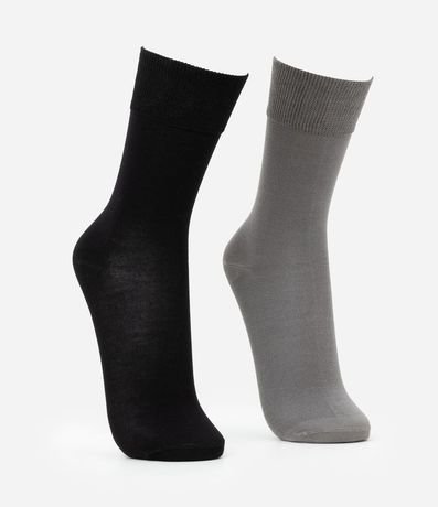 Kit 02 Medias Caña Larga en Poliamida con Bambú 2