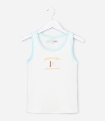 Musculosa Infantil en Rib con Bordado Playera - Talle 5 a 14 años
