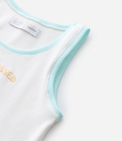 Musculosa Infantil en Rib con Bordado Playera - Talle 5 a 14 años 4