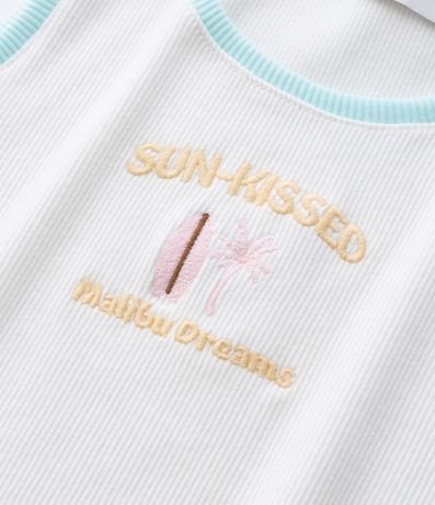 Musculosa Infantil en Rib con Bordado Playera - Talle 5 a 14 años 5