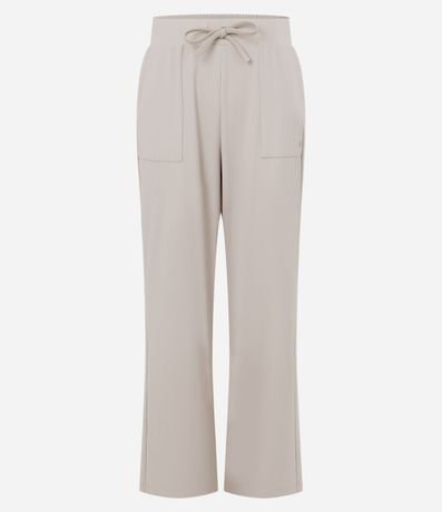 Pantalón Recto en Microfibra con Lazo en la Cintura 5