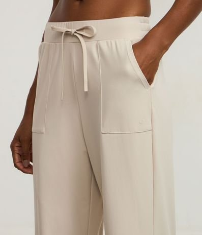 Pantalón Recto en Microfibra con Lazo en la Cintura 3