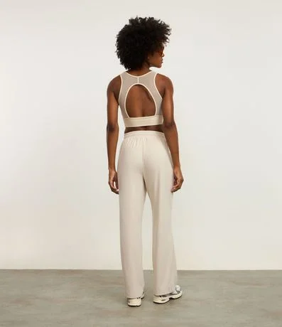 Pantalón Recto en Microfibra con Lazo en la Cintura 4