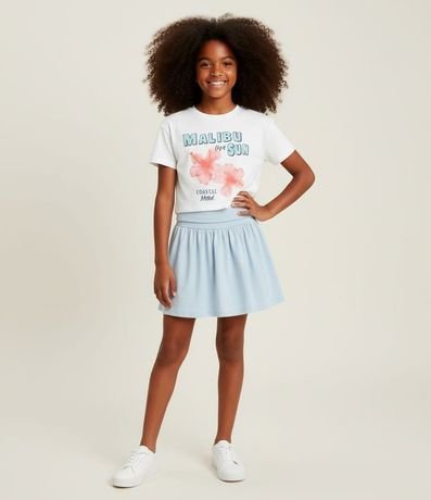 Short Pollera Infantil con Cintura Dobrado - Talle 5 a 14 años