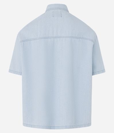 Camisa Boxy en Jeans con Estampa de Rayas y Bolsillos 7