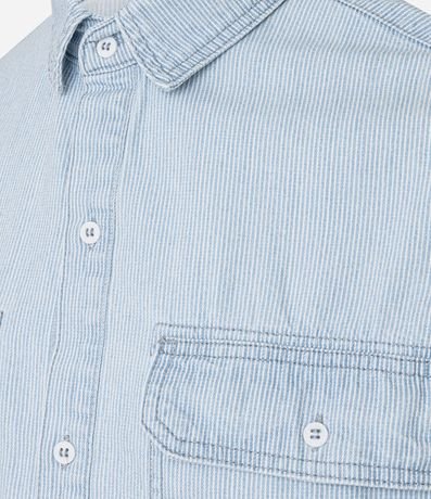 Camisa Boxy en Jeans con Estampa de Rayas y Bolsillos 8