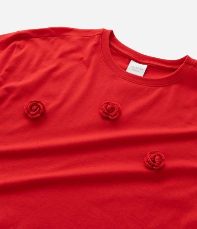 Remera Box Infantil con Aplicación de Flores en Ganchillo - Talle 5 a 14 años 6