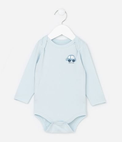 Body Infantil con Estampa de Carrito - Talle 0 a 18 Meses