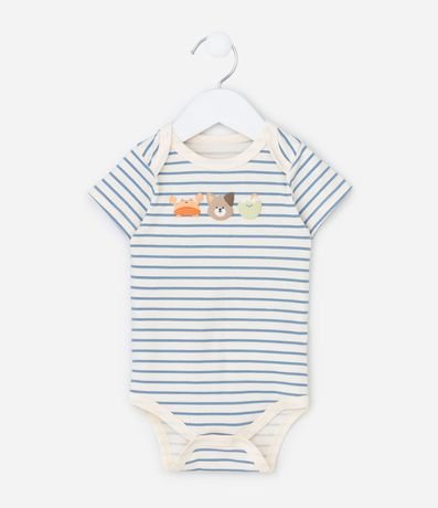 Body Infantil con Estampa Animales Listrado - Talle 0 a 18 meses