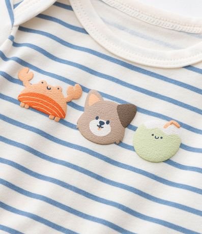 Body Infantil con Estampa Animales Listrado - Talle 0 a 18 meses 6