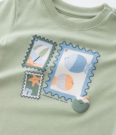 Remera Infantil con Estampa de Playa - Talle 0 a 18 Meses 6