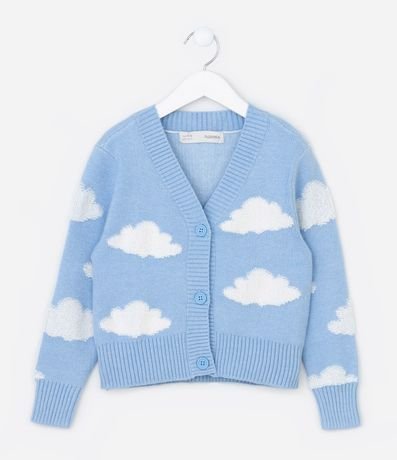 Cardigan Infantil en Viscosa de Nube con Chenille - Talle 5 A 14 años