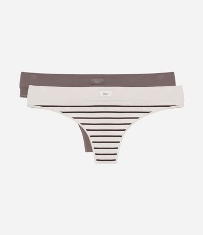 Kit 02 Bombachas Bikini Hilo en Poliamida