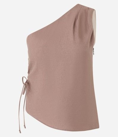 Blusa Sastre Hombro Único en Viscosa con Regulador Lateral 5