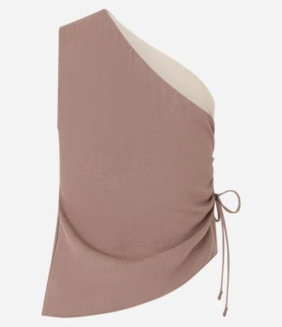 Blusa Sastre Hombro Único en Viscosa con Regulador Lateral 7