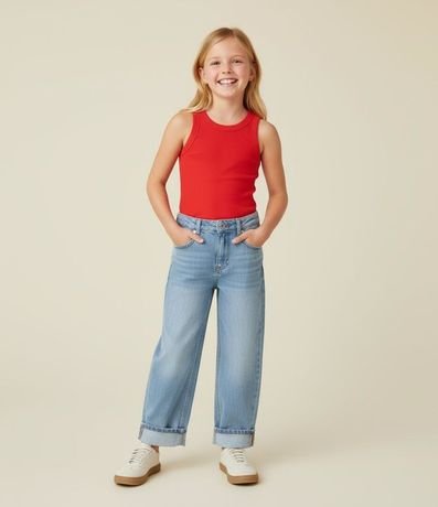 Musculosa Cropped Infantil en Rib - Talle 5 a 14 años