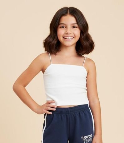 Top Recto Infantil con Bretel Canelado - Talle 7 a 14 años