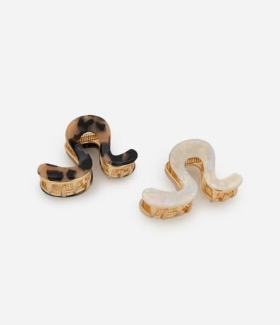 Kit 02 Pinzas para el pelo con efecto Esmaltado y Animal Print