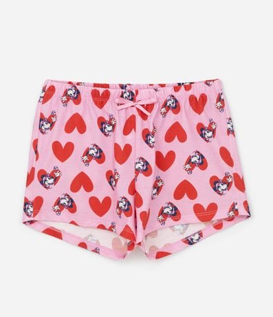 Pijama Corto Infantil con Estampa de Corazones y Minnie - Talle 5 a 14 años 4