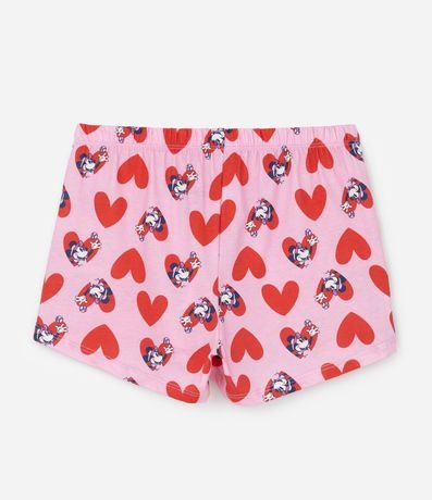 Pijama Corto Infantil con Estampa de Corazones y Minnie - Talle 5 a 14 años 5