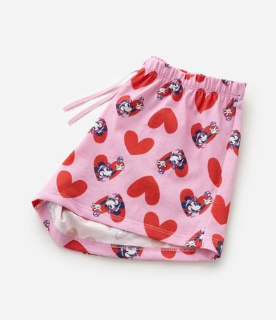 Pijama Corto Infantil con Estampa de Corazones y Minnie - Talle 5 a 14 años 7