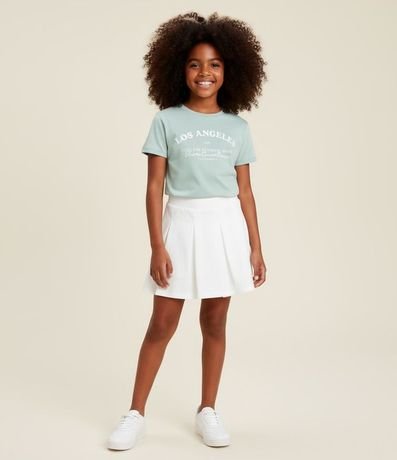 Short Pollera Infantil con Pliegues - Talle 5 a 14 años