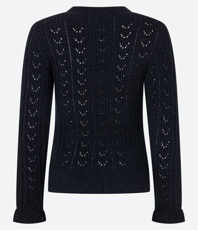 Blusa en Punto con Botones y Volado en la parte baja 3