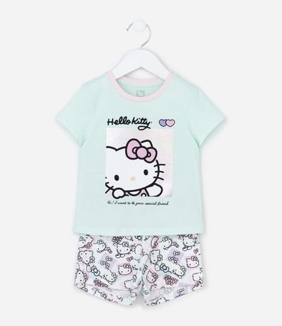 Pijama Corto Infantil en Algodón con Estampa Hello Kitty – Talle 2 a 6 años