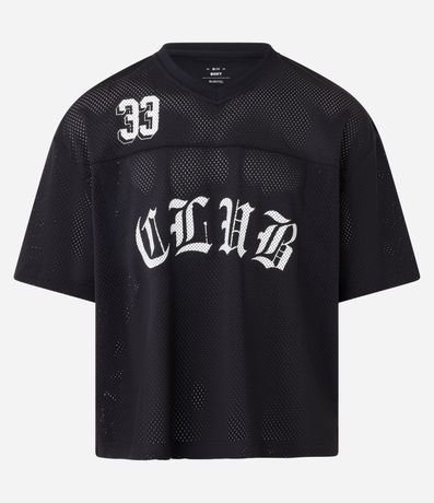 Remera Boxy Sportcore con Estampado Lettering 7